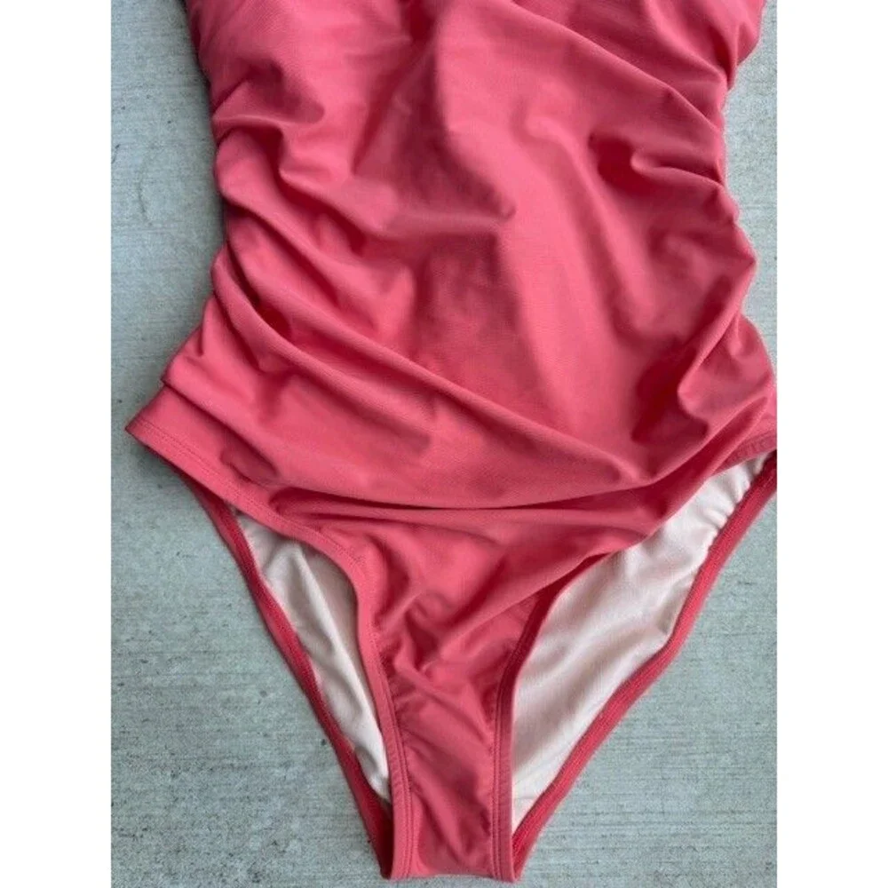 Cupshe Tempest Shirred Cutout Tie Back One Piece Swimsuit Bathing Suit Plus 0X‎